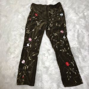 3/25 🛍CJ Laing retro velour embroidered pant 10